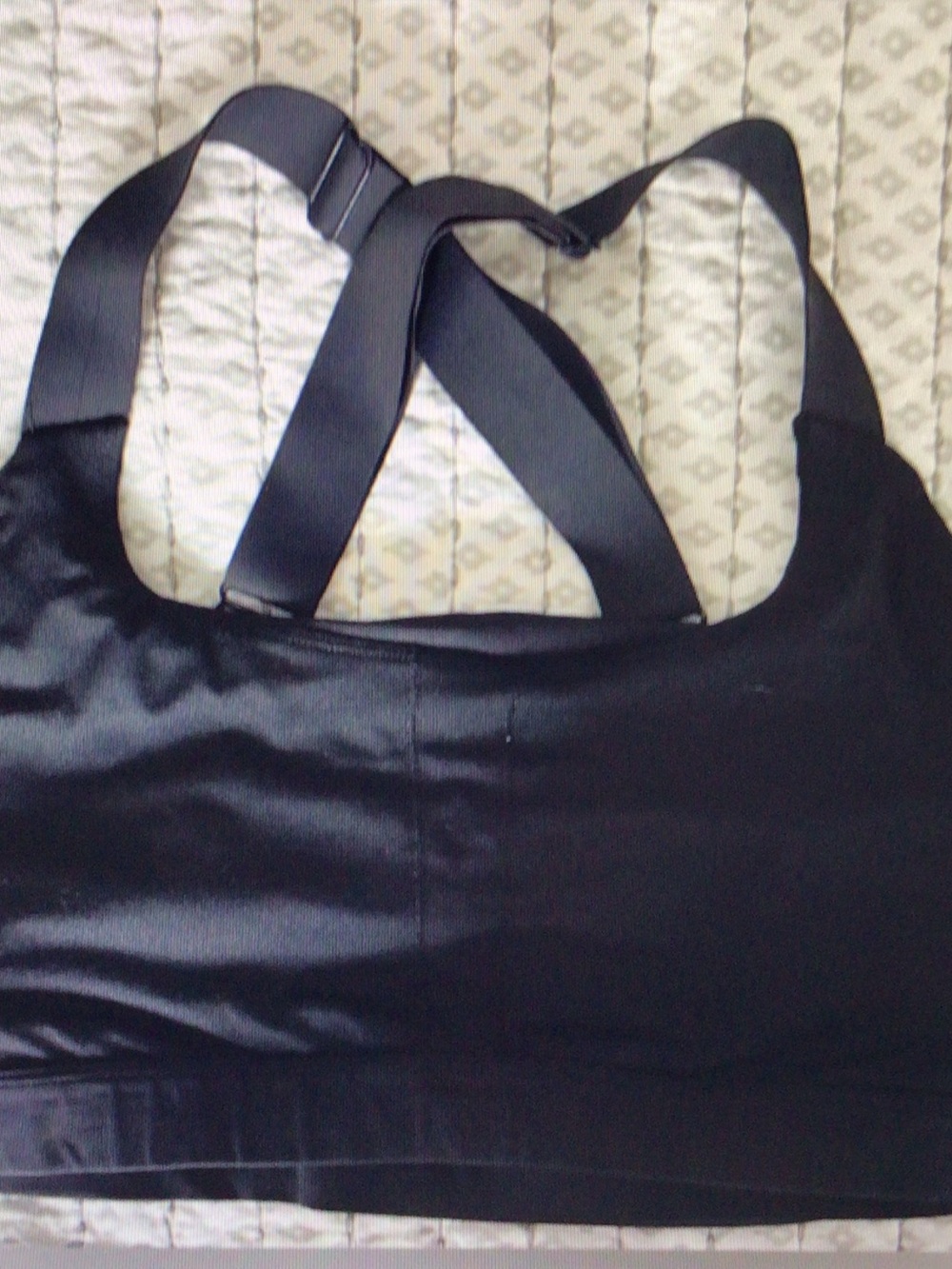 Black Women's Sports Bra with Cross-Back Straps